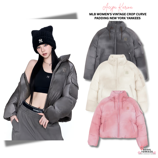 [Aespa Karina Pick] MLB Women's Vintage Crop Curve Padding New York Yankees