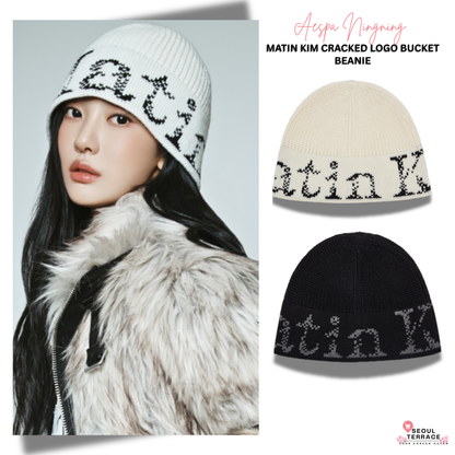 [Aespa Ningning Worn] Matin Kim Cracked Logo Bucket Beanie