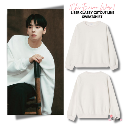 [Cha Eun Woo Worn] Liber Classy Cutout Line Sweatshirt