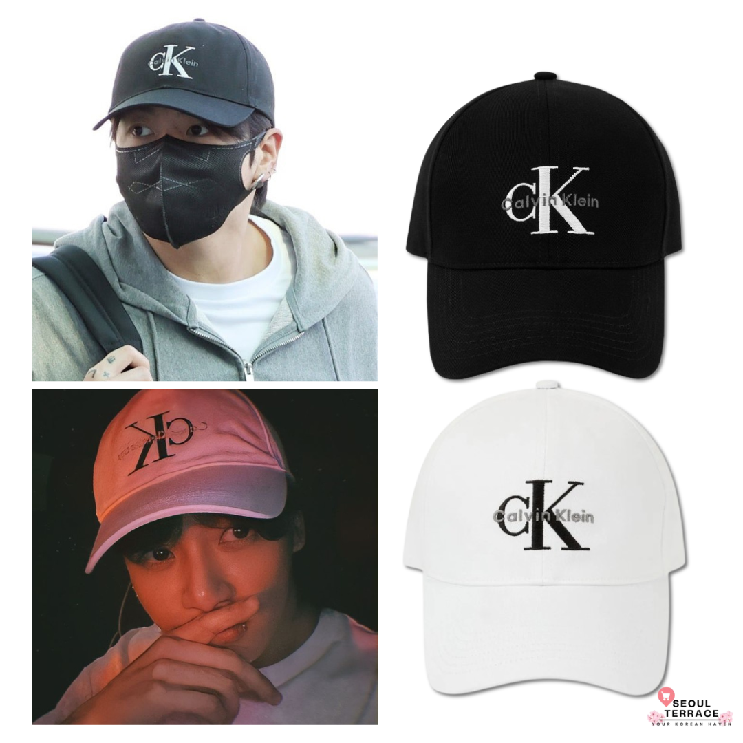 [BTS Jungkook Worn] Calvin Klein Jeans Unisex Monogram Embroidered Ball Cap