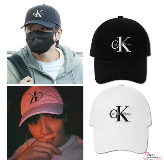 [BTS Jungkook Worn] Calvin Klein Jeans Unisex Monogram Embroidered Ball Cap