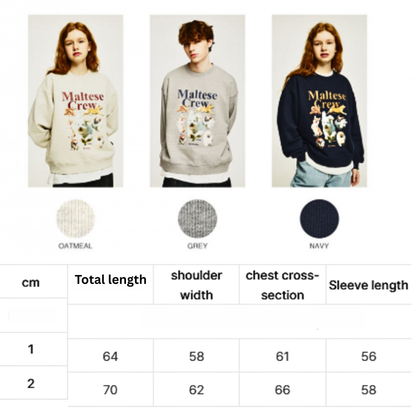 [Lesserafim Chaeyeon Worn] Wai Kei Maltese Crew Sweatshirts
