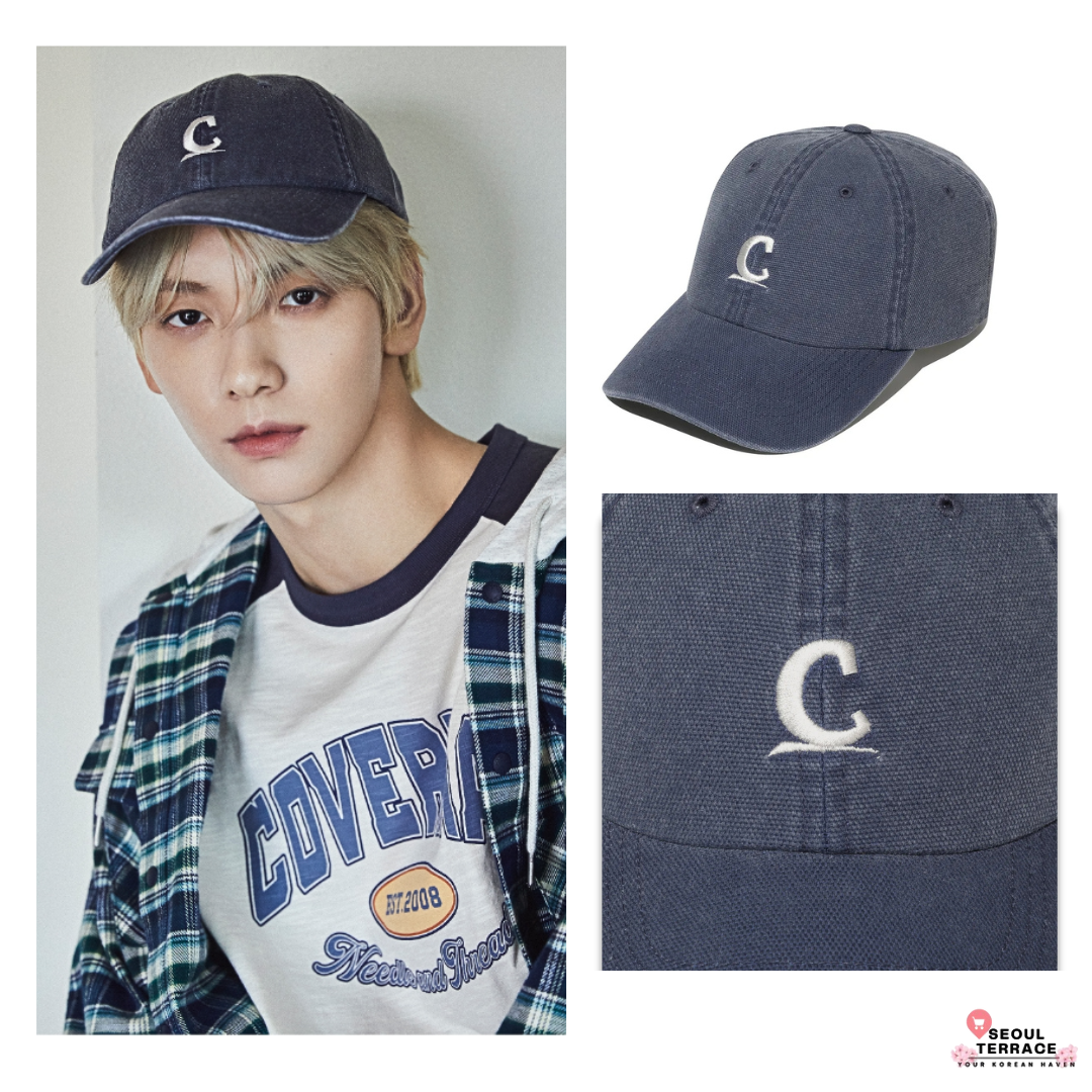 [TXT Soobin Worn] Covernat Symbol Logo Oxford Washed Ball Cap Navy