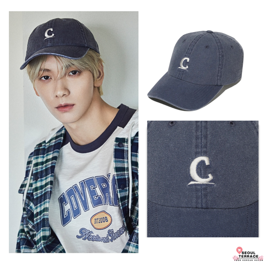 [TXT Soobin Worn] Covernat Symbol Logo Oxford Washed Ball Cap Navy