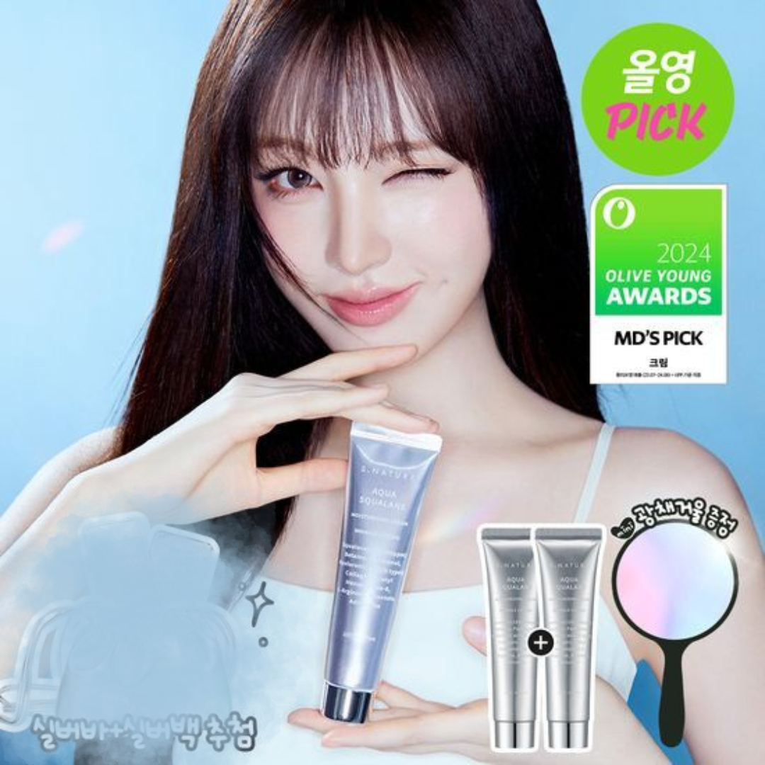 [Ive Liz Pick] S. Nature Aqua Squalane Moisture Cream 60ml Double Promotion (+Glowing Mirror)