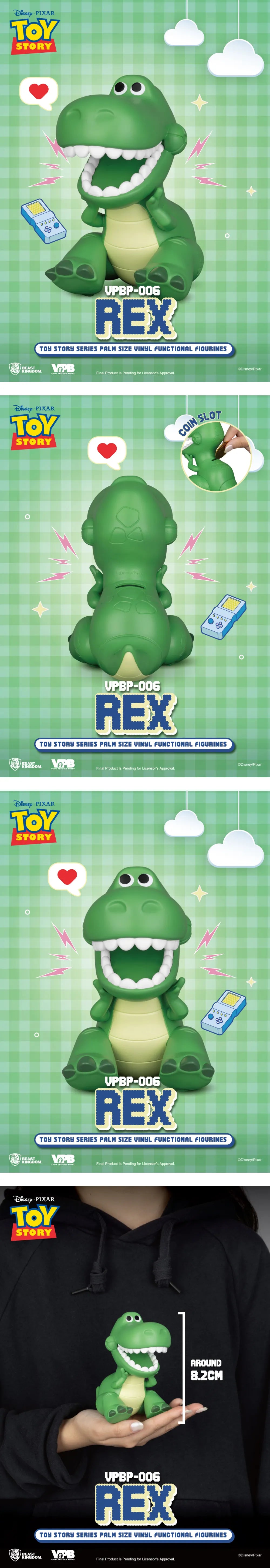 PLAY IN THE BOX - TOY STORY Series Palm Size Vinyl Functional Figurines : Rex