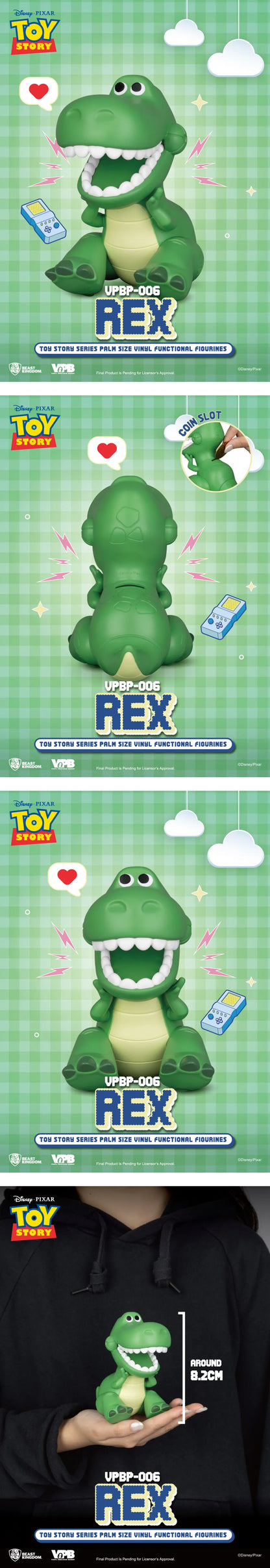 PLAY IN THE BOX - TOY STORY Series Palm Size Vinyl Functional Figurines : Rex