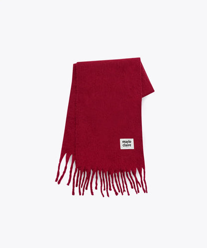 Marie Claire (FW25) Paris Collection - Fuzzy Solid Muffler (Red,White,Green,Sky Blue)