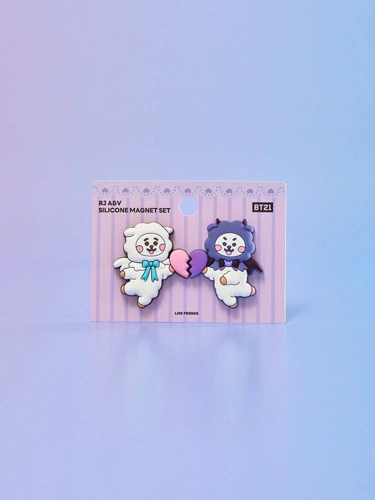 BTS BT21 SILICONE MAGNET SET (2PCS) ANGEL & VILLAIN