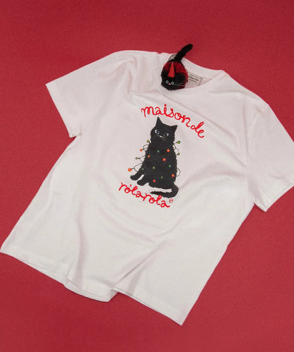 ROLAROLA HOLIDAY ROLA CAT T-SHIRT WHITE