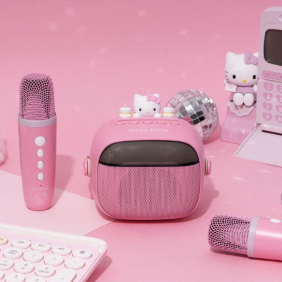 ROYCHE Sanrio Hello Kitty Bluetooth Speaker & Wireless Karaoke Microphone Set
