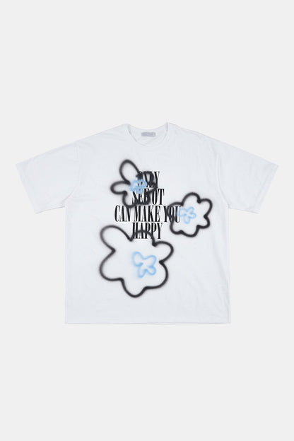 Raucohouse Flower Spray Print Over T-Shirt [White] – Worn by ENHYPEN Heeseung (FREE SIZE)