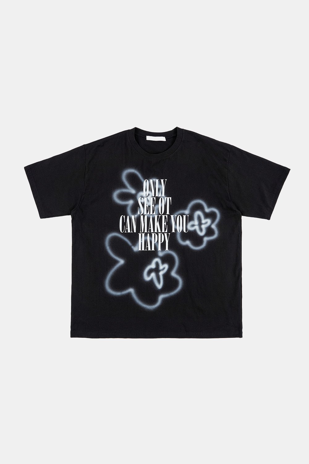 Raucohouse Flower Spray Print Over T-Shirt [BLACK] – Worn by ENHYPEN Heeseung (FREE SIZE)
