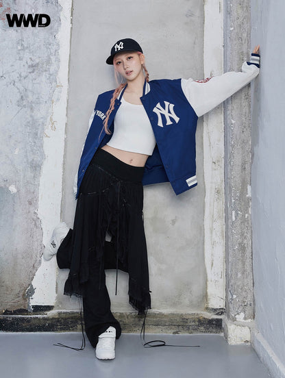 [Aespa Karina, TWS & Ive Gaeul Pick] 26SS MLB Signature Nylon Varsity Jacket New York Yankees