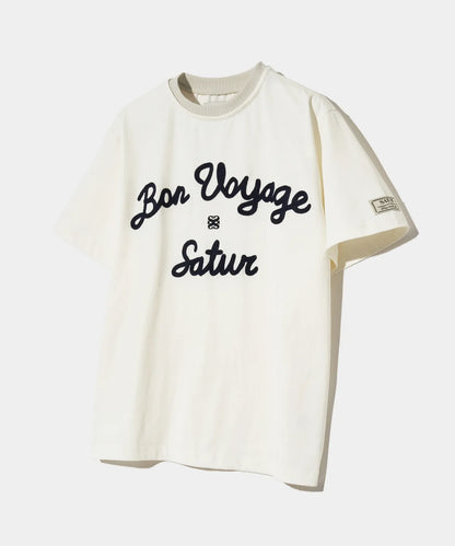 [Kpop Fave Pick] Satur Logo Embroidered Voyage Short Sleeve T-Shirt