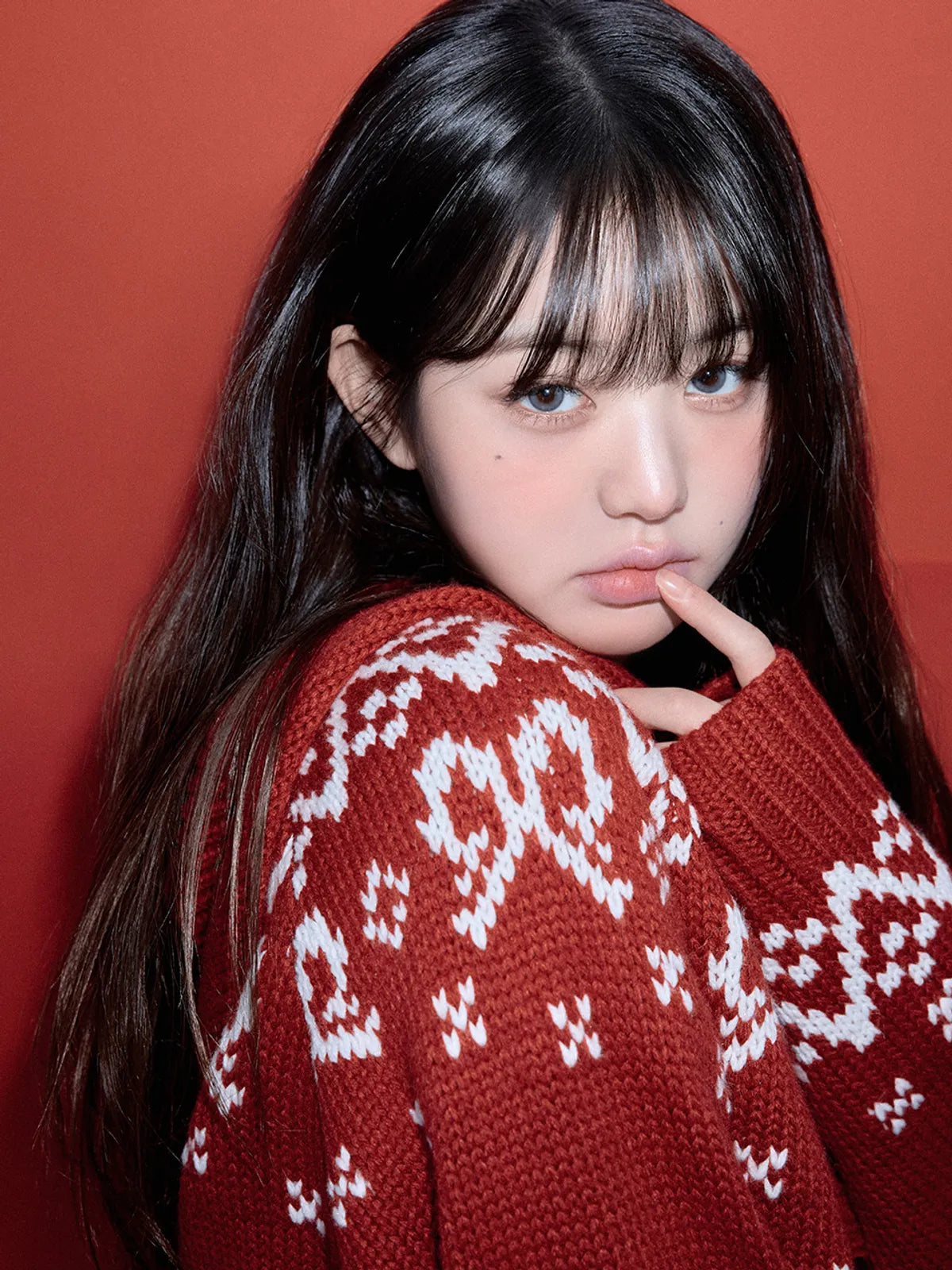 IVE WONYOUNG X ROLAROLA - CAT JACQUARD HOODIE CARDIGAN FREESIZE