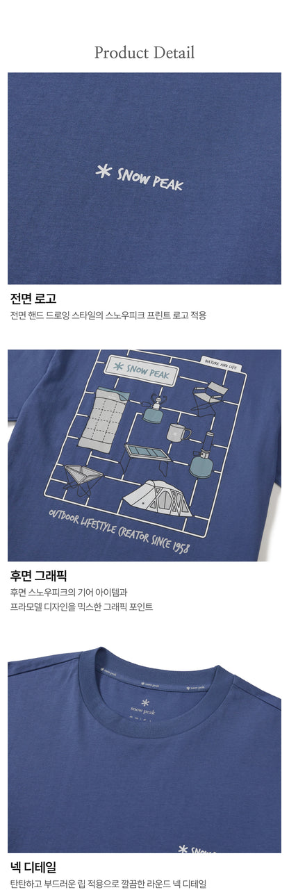 [BTS V Pick] 26SS Snow Peak Cotton Camping Short Sleeve T-shirt