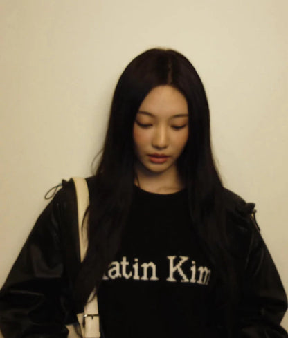 [Aespa Ningning Worn] Matin Kim Color Trim Line Logo Pullover