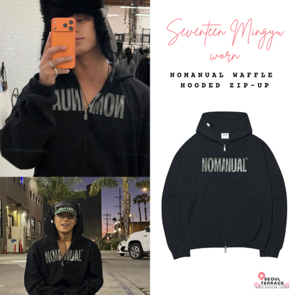 SEVENTEEN Mingyu wear NOMANUAL NM WAFFLE HOODED ZIP-UP