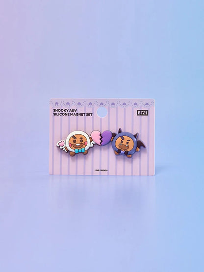 BTS BT21 SILICONE MAGNET SET (2PCS) ANGEL & VILLAIN