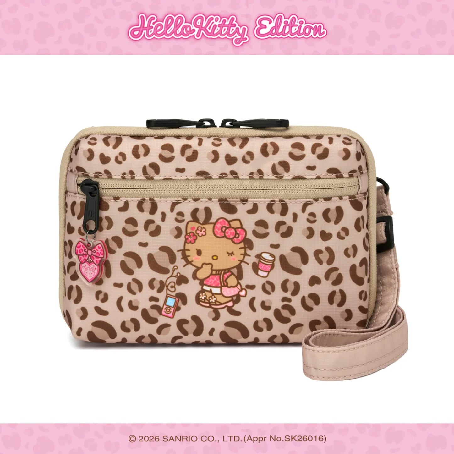[Sanrio EDITION] Brandon Leopard Hello Kitty Safe Plus Wallet Bag - Leopard Kitty