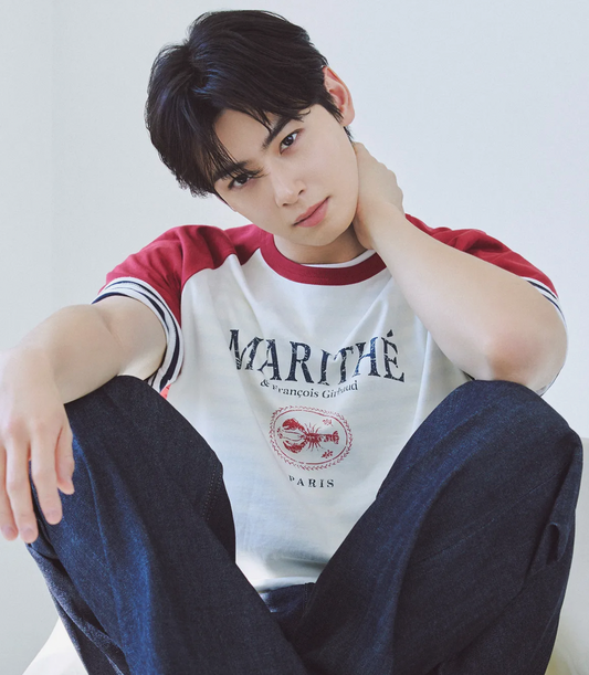 Marithé et François Girbaud - AEROCOOL RAGLAN GRAPHIC TEE Red [Worn by Cha Eunwoo]