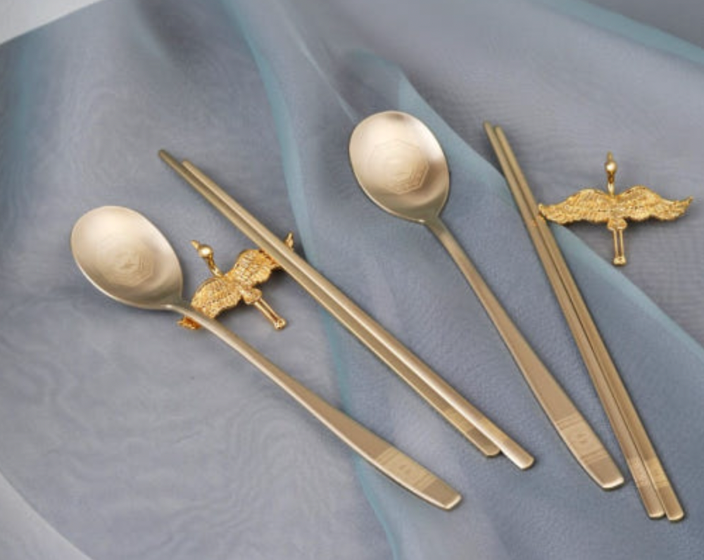 Korean Traditional Spoon Set [Titanium Gold]