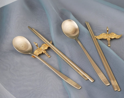 Korean Traditional Spoon Set [Titanium Gold]
