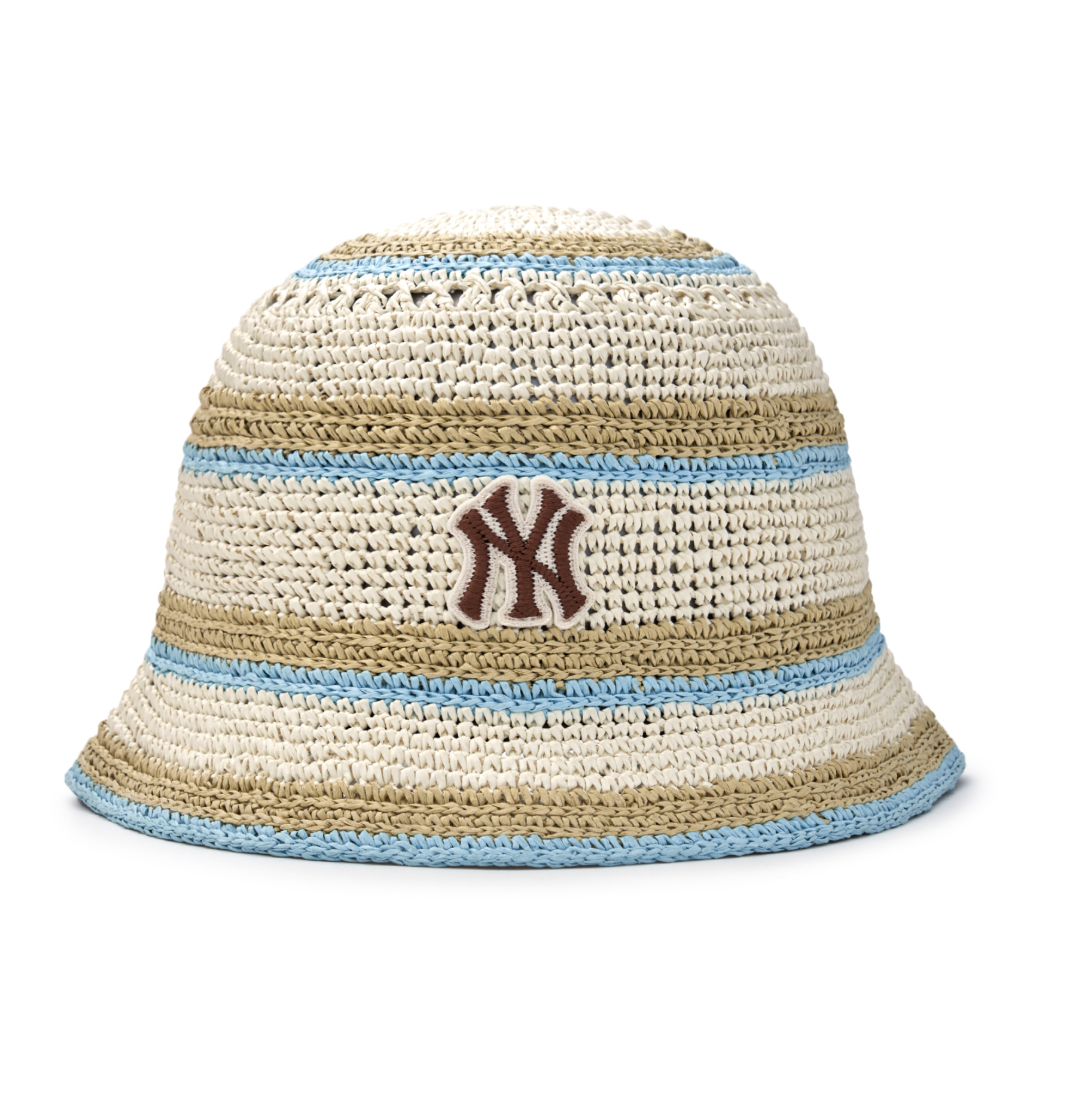 MLB [25S New Arrival]  Striped Summer Hat LA Dodgers (KNIT DOME)