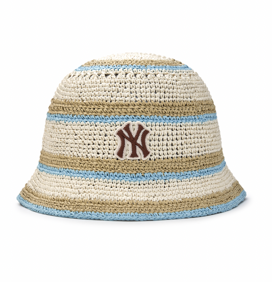 MLB [25S New Arrival]  Striped Summer Hat LA Dodgers (KNIT DOME)