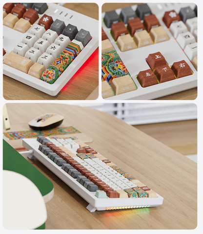 c.e.dot WHITE DANCHEONG WIRED LED MECHANICAL KEYBOARD with KOREAN TRADITIONAL DESIGN