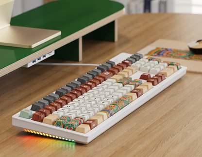 c.e.dot WHITE DANCHEONG WIRED LED MECHANICAL KEYBOARD with KOREAN TRADITIONAL DESIGN