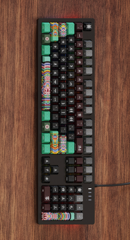 c.e.dot WHITE DANCHEONG WIRED LED MECHANICAL KEYBOARD with KOREAN TRADITIONAL DESIGN