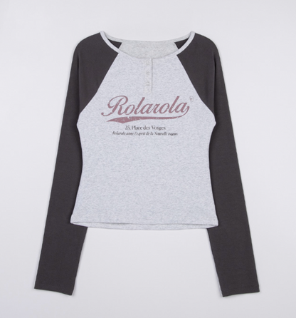 ROLAROLA - Vintage Logo Raglan T-Shirt   [IVE Jang Won-young pick]