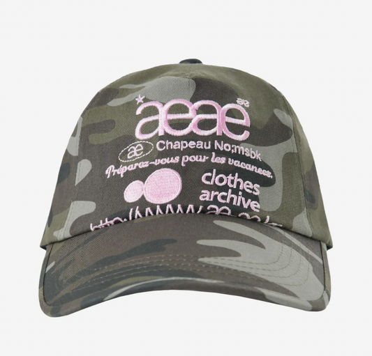 AEAE - WEB LOGO CAMO 5 PANNEL CAP - [GREEN]