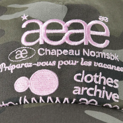 AEAE - WEB LOGO CAMO 5 PANNEL CAP - [GREEN]