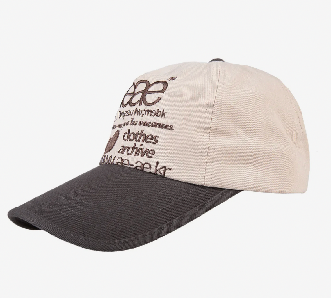 AEAE WEB LOGO 5PANNEL CAP [CHARCOAL/MOCA]