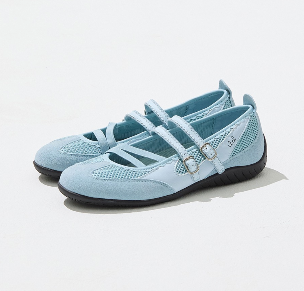 CLCL [CLEVER CLOGER] - Nudge Strap Flat Shoes (Blue)