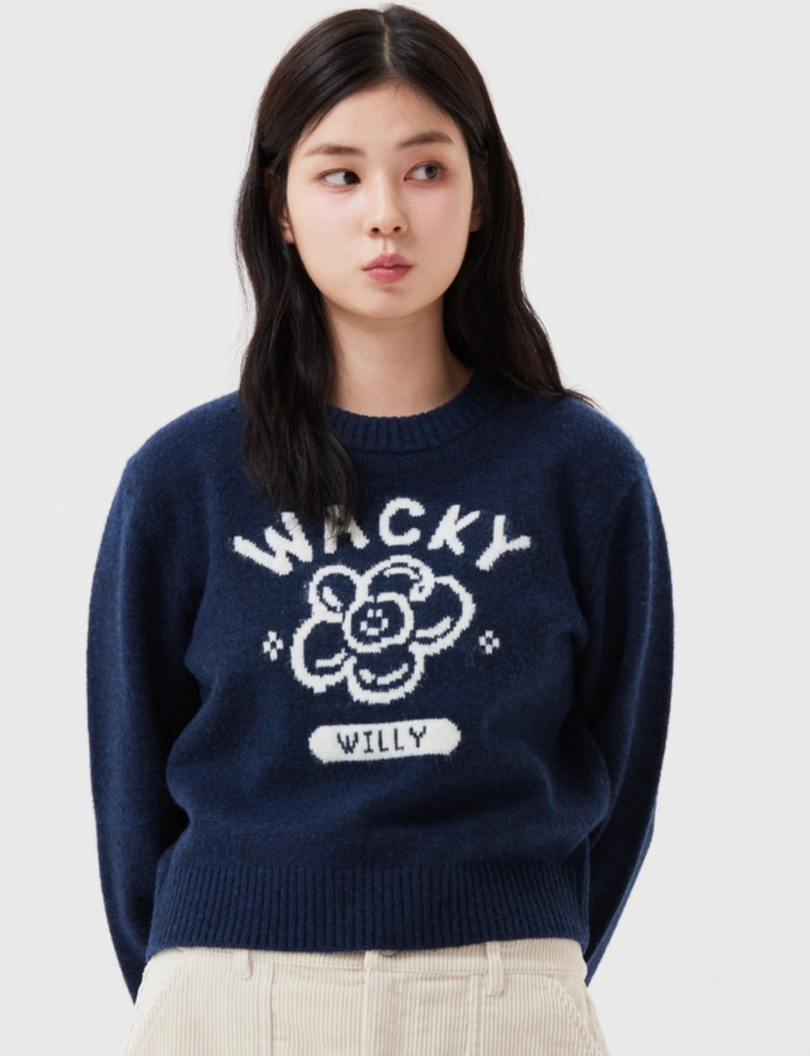 [AESPA Giselle's Wear]  - WACKY WILLY Women's Big Lily Graphic Pullover