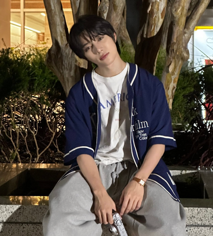 [TXT Beomgyu Worn] Kodak Breeze Light Seersucker Baseball Shirt