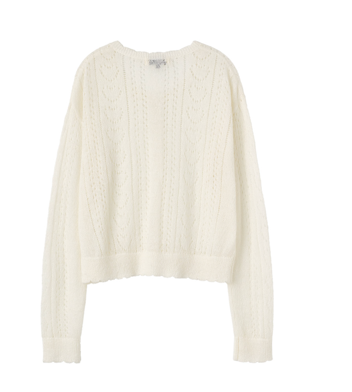 GENERAL IDEA -  WOMAN Hairy Punching Lace Cardigan [WHITE]