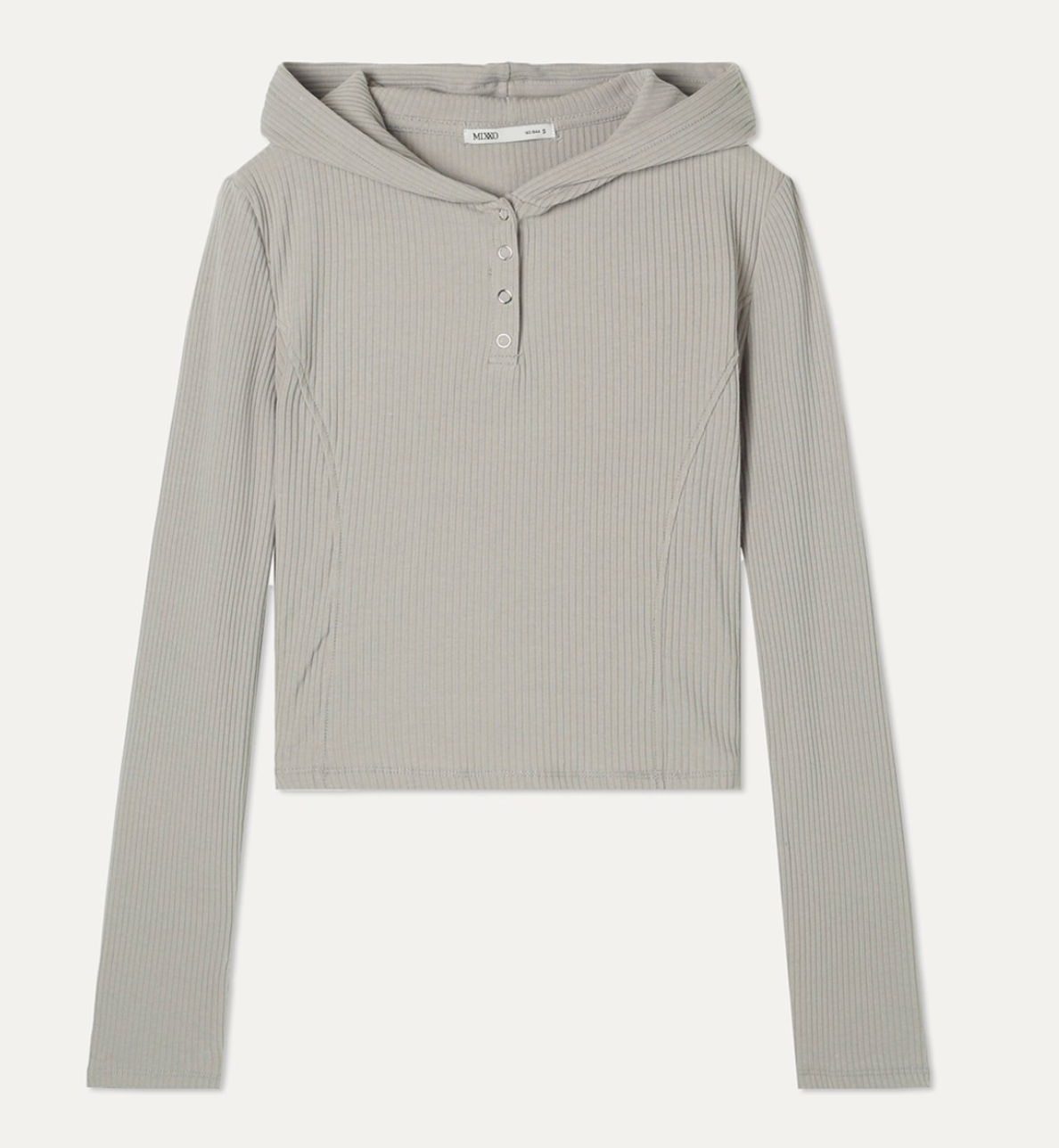 MIXXO - Hooded Snap Long Sleeve T-Shirt