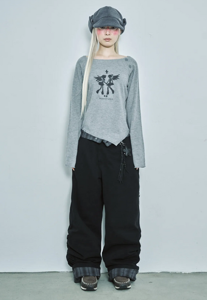 HUG YOUR SKIN Fallen Angel Button Knit Top