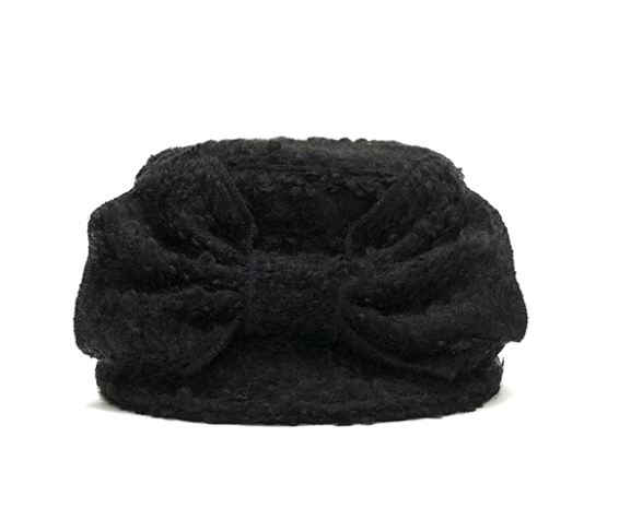 [Aespa Winter Worn] Awesome Needs Bellboy Cap Ribbon_Wool Black