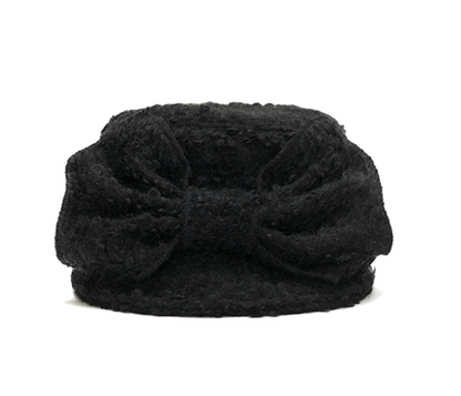[Aespa Winter Worn] Awesome Needs Bellboy Cap Ribbon_Wool Black