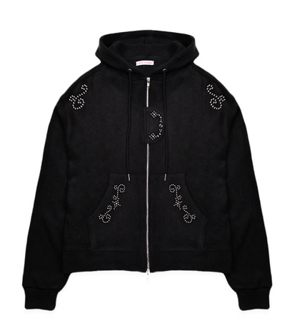 [Illit Iroha Worn] Oafish Studded Two-Way Hoodie Zip Up