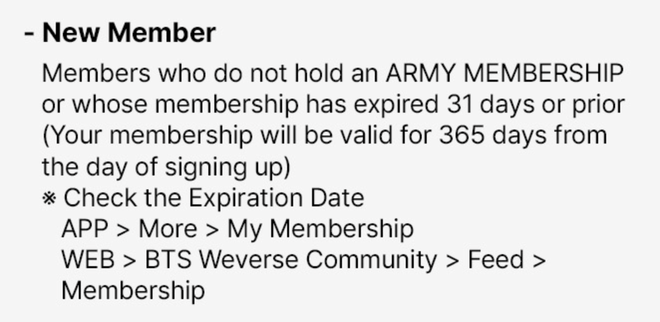 BTS - ARMY MEMBERSHIP (GLOBAL)