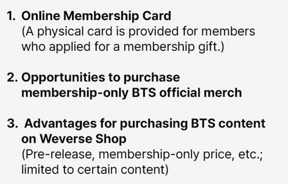 BTS - ARMY MEMBERSHIP (GLOBAL)