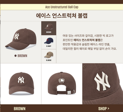 [2026 Collection/ Ive Gaeul & TWS Pick] MLB Ace Unstructured Ball Cap New York Yankees
