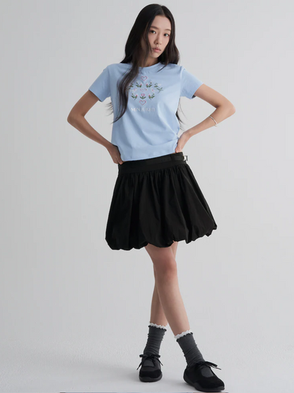 [Ive Liz Worn] 8 Seconds X Minju Kim Black Volume Mini Skirt